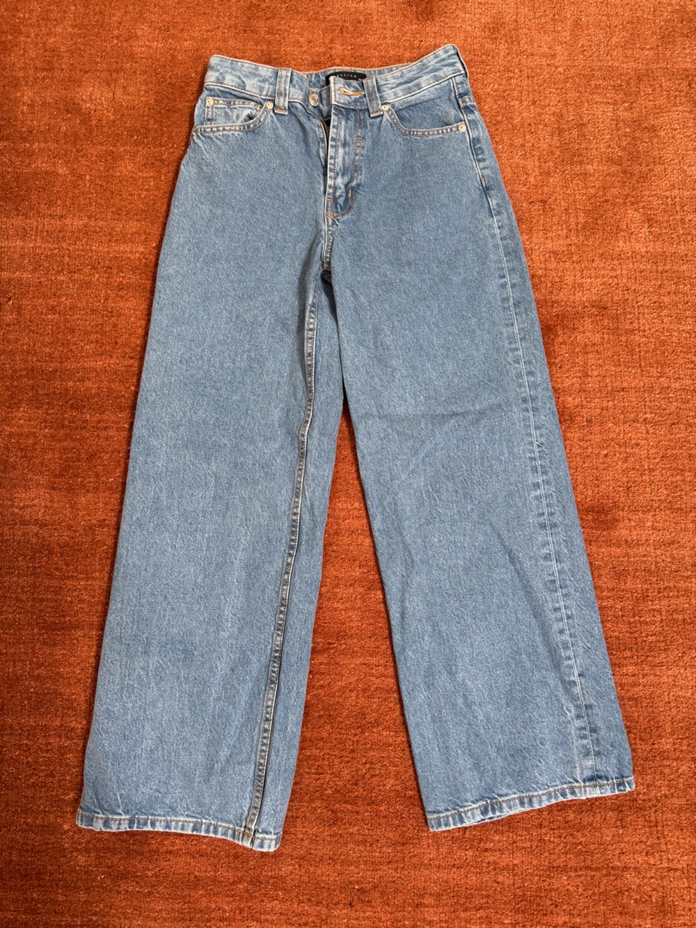 ASOS Light Wash Wide Leg Jeans petit